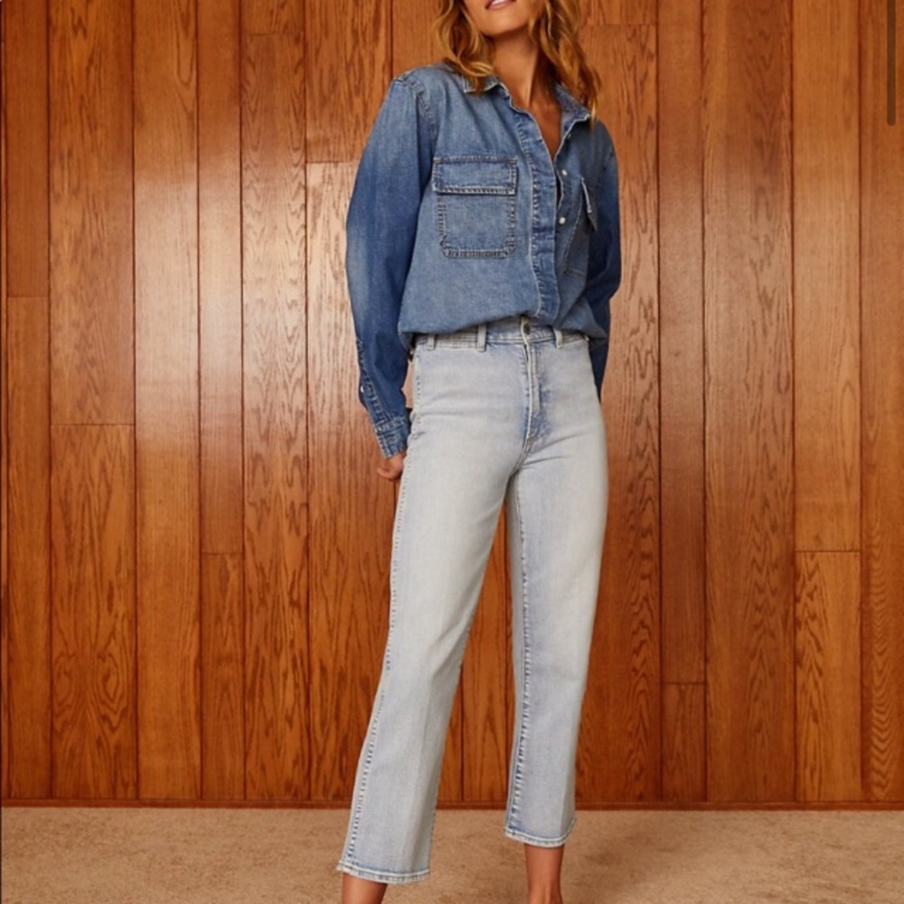Denim Forum Francoise straight crop light wash 28